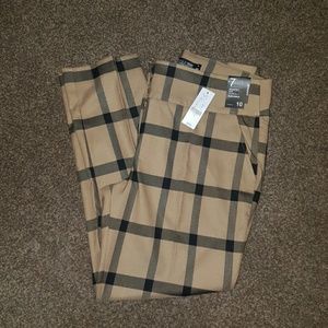 NWT Plaid Ankle Pants